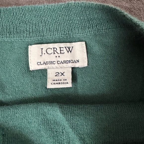 J.Crew Classic Green Cardigan | Size 2X / XXL - Picture 3 of 5